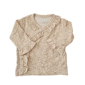 Longsleeve - overslag ruffle Soft pink madelief