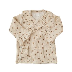 Longsleeve - overslag ruffle Starflowers rib