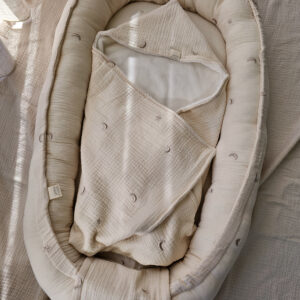 Badcape/Wikkeldoek Moons & Stars beige