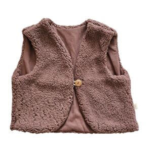 Teddy gilet Oud Mauve