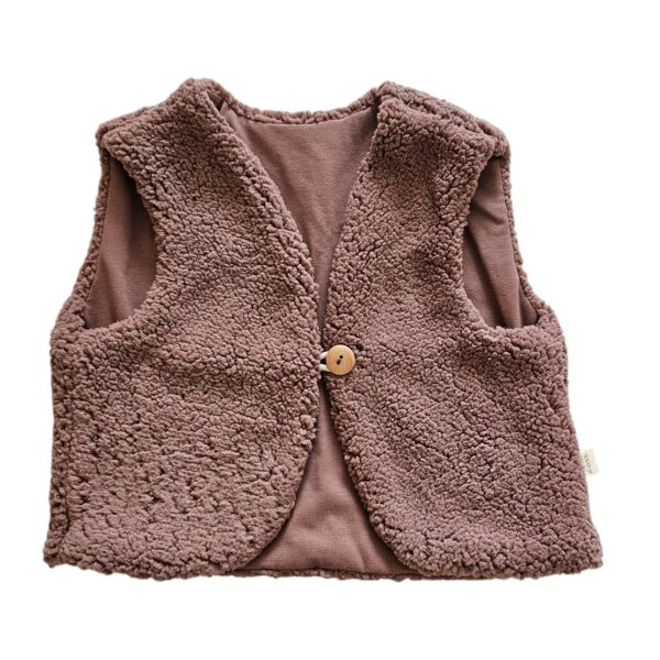 Teddy gilet Oud Mauve