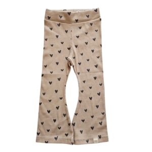 Flared - hartjes dark beige