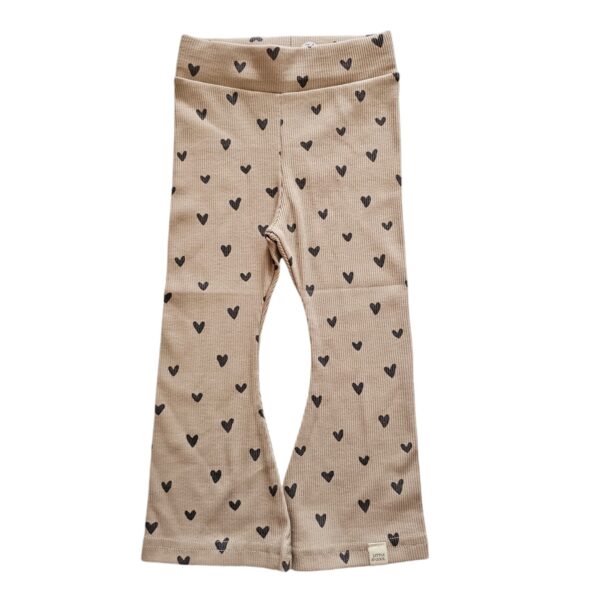 Flared - hartjes dark beige