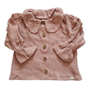 Blouse mousseline linnen old pink