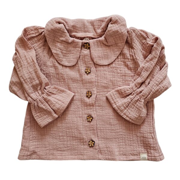 Blouse mousseline linnen old pink