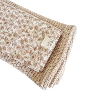 Laken  Wieg- / ledikant -  Lakentje beige flowers