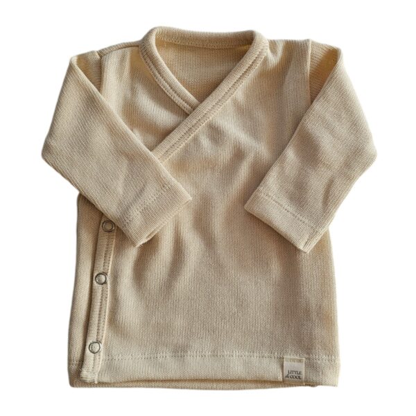 Longsleeve - overslag gebreid naturel