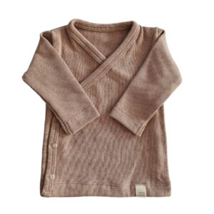Longsleeve - overslag gebreid dark beige