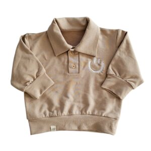 Polo sweater smiley dark beige