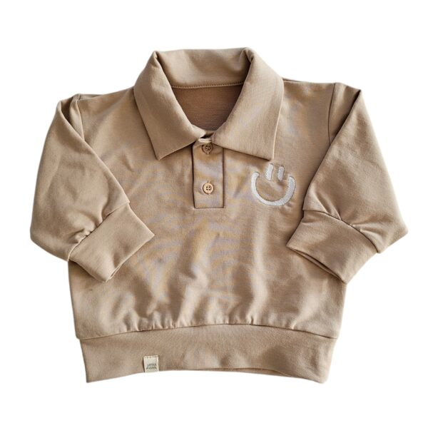 Polo sweater smiley dark beige
