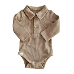 Romper - Polo rib dark beige