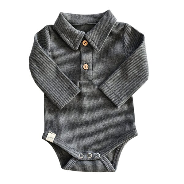 Romper - Polo rib grey melange
