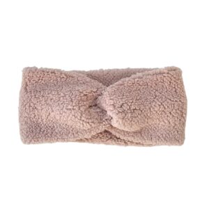 Hoofdband teddy twist old pink