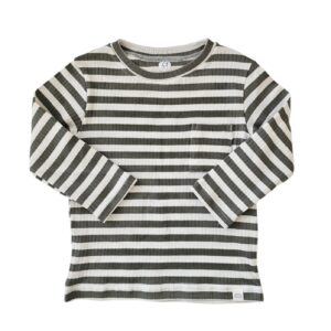 Longsleeve - Big streep rib green