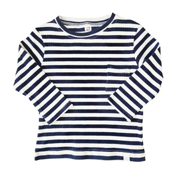 Longsleeve - Big streep rib blue