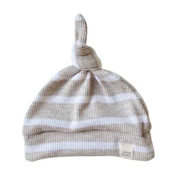 Newborn Mutsje los - brede streep beige