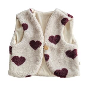 Teddy gilet Hartjes red