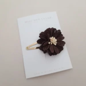 Mini&loved -    Dark Brown Big Blossom clip groot (1 stuk)