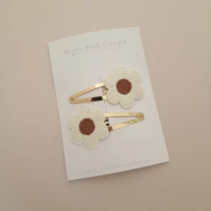 Mini&loved - Flower Amélie Off-White clip groot (2 stuks)