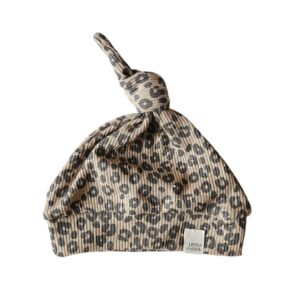 Newborn Mutsje los - Rib panter dark beige