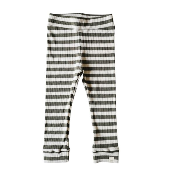Skinny legging - Big rib streep green
