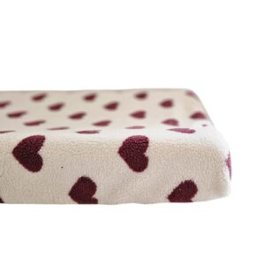 Aankleedkussenhoes -Teddy hartjes red