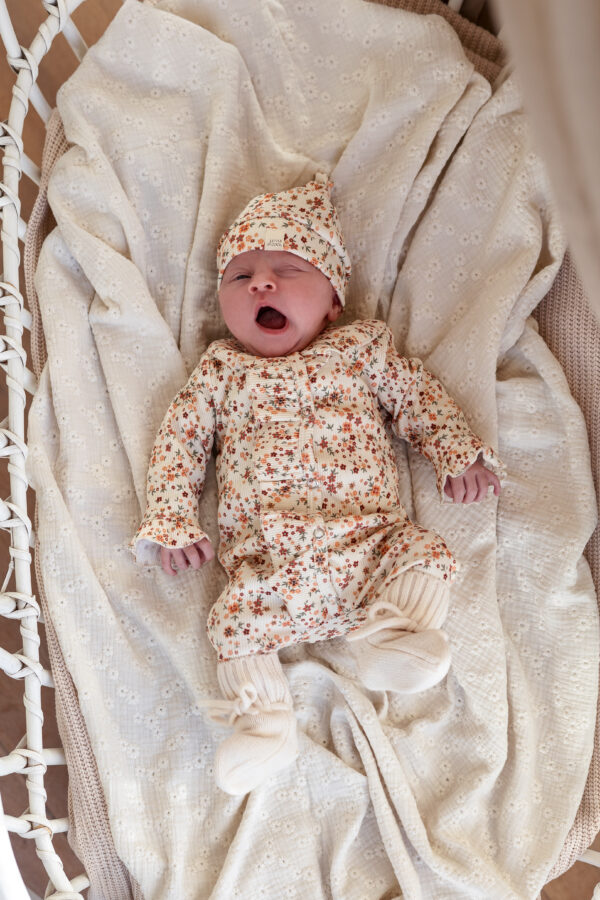 Newborn Mutsje los - Boterbloem Klei Roze rib - Afbeelding 2