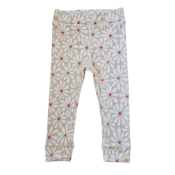 Skinny legging - Rib hartjes flowers