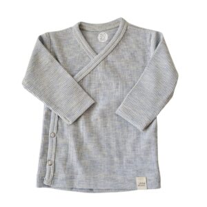 Longsleeve - overslag rib baby blue melange