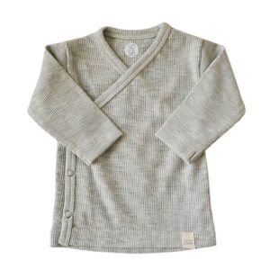 Longsleeve - overslag rib green melange
