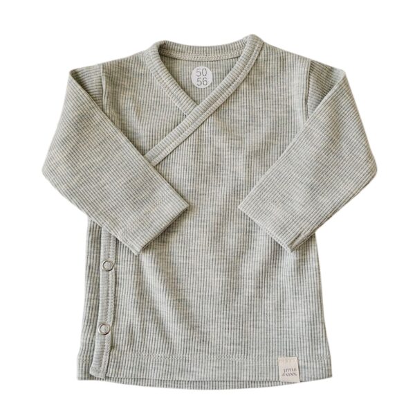Longsleeve - overslag rib green melange