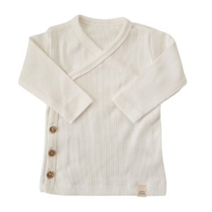 Longsleeve - overslag rib ecru