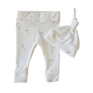 Newborn set - hartjes ecru