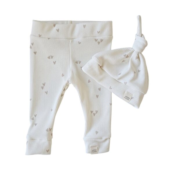 Newborn set - hartjes ecru