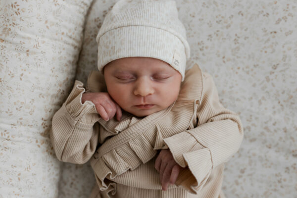 Newborn Mutsje los -panter ecru - Afbeelding 2