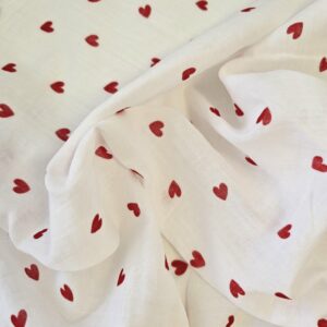 XL Beach Swaddle - hartjes rood