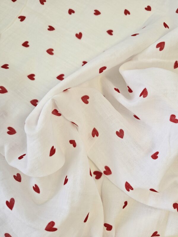 XL Beach Swaddle - hartjes rood