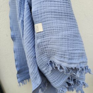 XL Beach Swaddle - blauw franjers