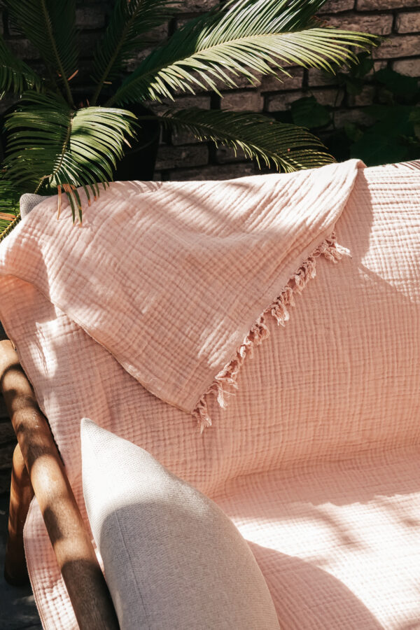 XL Beach Swaddle - Pink franjers TRIPLE