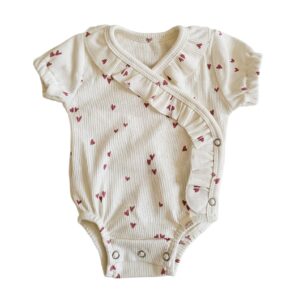 Romper - ruffel hartjes klei roze