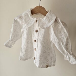 Blouse hartjes ecru