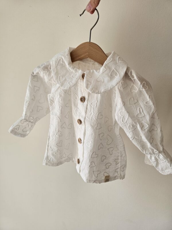 Blouse hartjes ecru