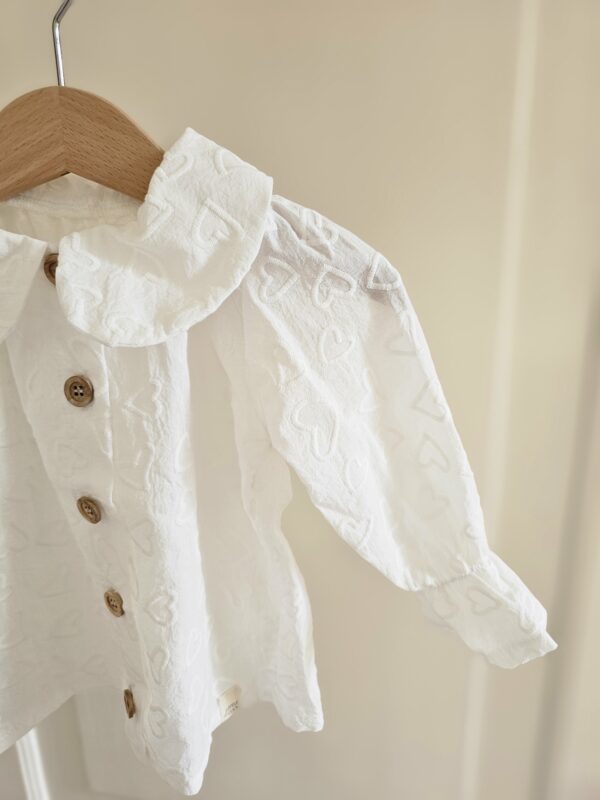 Blouse hartjes ecru - Afbeelding 2