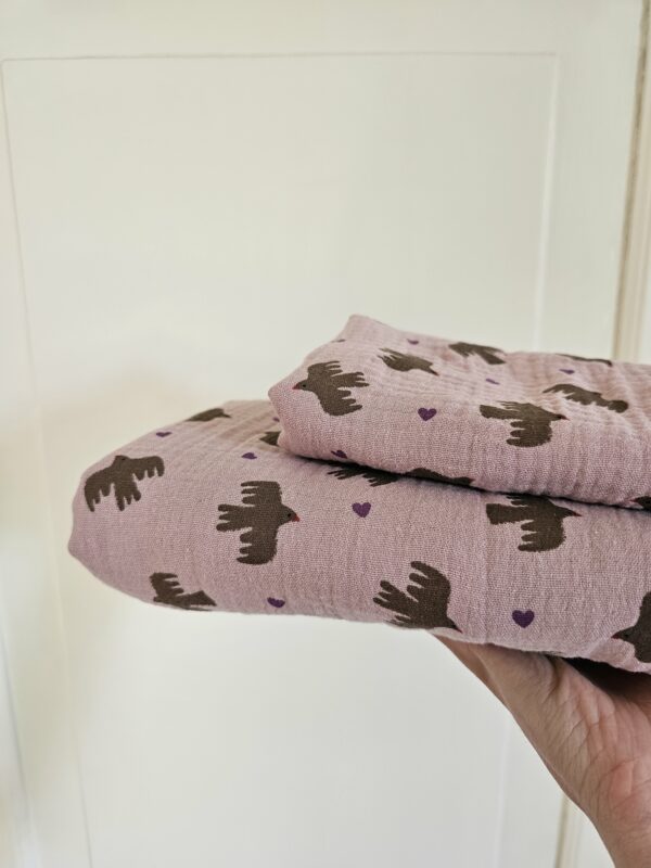 Swaddle - BIRDS - SOFT ROSE