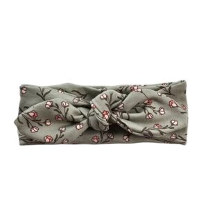 Haarband Breed - Mini bloemen groen