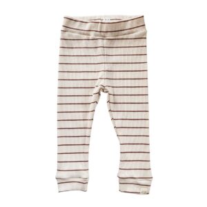 Skinny legging - Rib brede streep brown