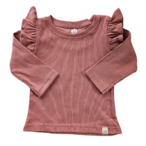 Longsleeve - RUFFLE Rib koraal