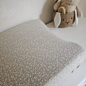 Aankleedkussenhoes -flowers taupe