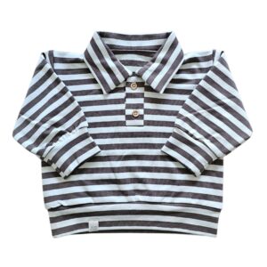 Polo sweater Streep bruin