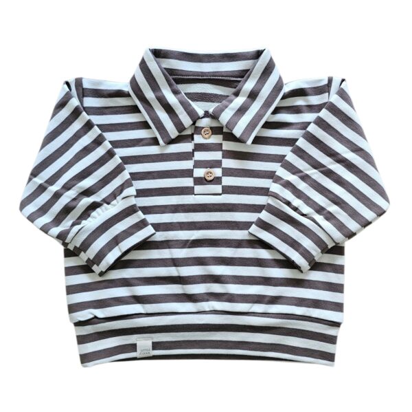 Polo sweater Streep bruin